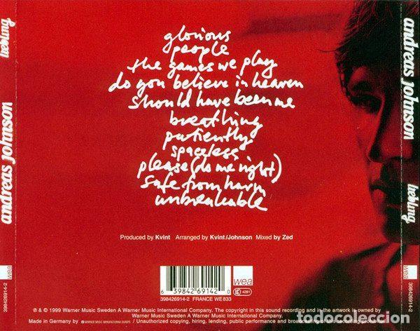 CDs de m&uacute;sica: Andreas Johnson &ndash; Liebling (CD, WEA 398426914-2) - Foto 2
