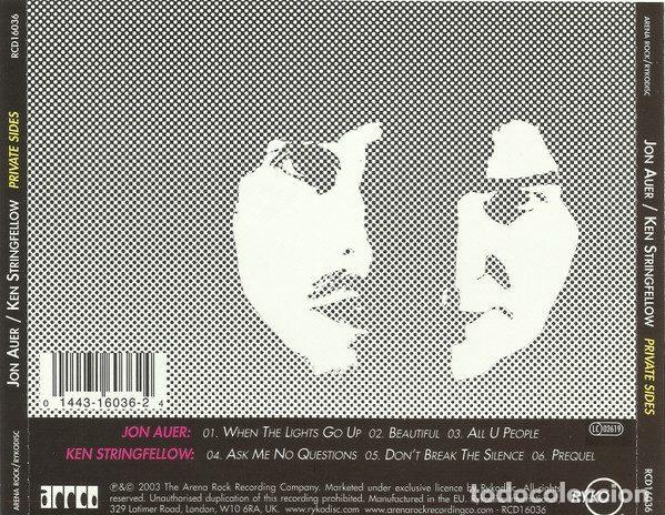 CDs de m&uacute;sica: Jon Auer / Ken Stringfellow &ndash; Private Sides (CD, Rykodisc RCD16036) - Foto 2