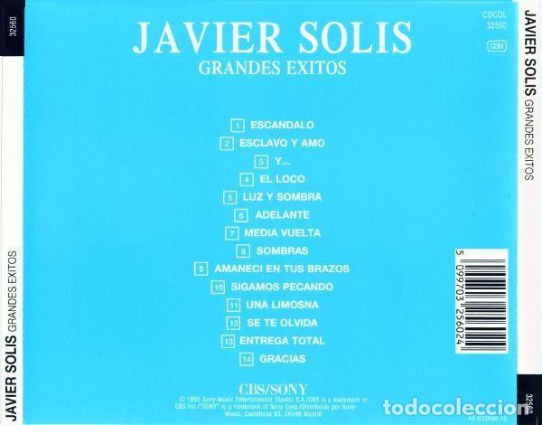 CDs de m&uacute;sica: Javier Solis &ndash; Grandes Exitos (CD, CBS/Sony CD 32560) - Foto 2