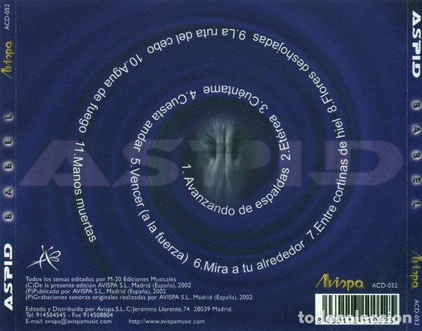 CDs de m&uacute;sica: Aspid &ndash; Babel (CD, Avispa ACD-052) - Foto 2