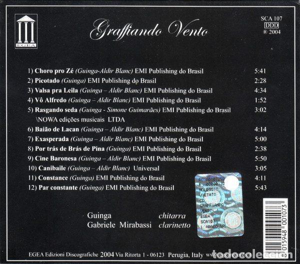 CDs de m&uacute;sica: Gabriele Mirabassi, Guinga &ndash; Graffiando Vento (CD, EGEA SCA 107) - Foto 2