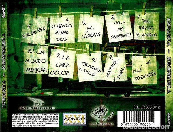 CDs de m&uacute;sica: Infamia &ndash; Neophobia (CD, 4 De Agosto 4deA011) - Foto 2