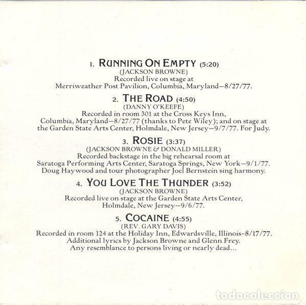 CDs de m&uacute;sica: Jackson Browne &ndash; Running On Empty (CD, Asylum Records 7559-60325-2) - Foto 4