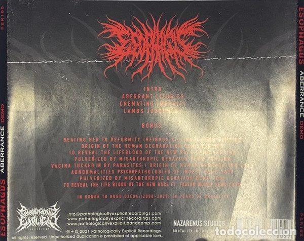 CDs de m&uacute;sica: Esophagus &ndash; Aberrance (CD, Pathologically Explicit Recordings PER165) - Foto 7