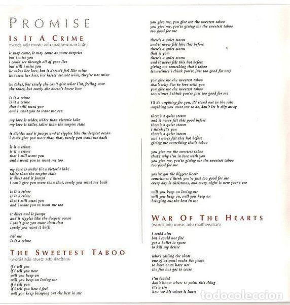 CDs de m&uacute;sica: Sade &ndash; Promise (CD, Epic 500596 2) - Foto 4