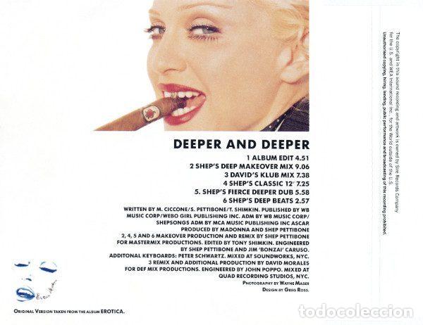 CDs de m&uacute;sica: Madonna &ndash; Deeper And Deeper (CD, Maverick W0146CD) - Foto 2