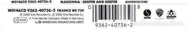 CDs de m&uacute;sica: Madonna &ndash; Deeper And Deeper (CD, Maverick W0146CD) - Foto 3