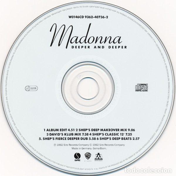 CDs de m&uacute;sica: Madonna &ndash; Deeper And Deeper (CD, Maverick W0146CD) - Foto 4