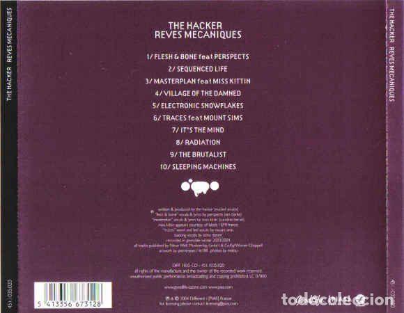 CDs de m&uacute;sica: The Hacker &ndash; Reves Mecaniques (CD, Different DIFF 1035 CD) - Foto 2