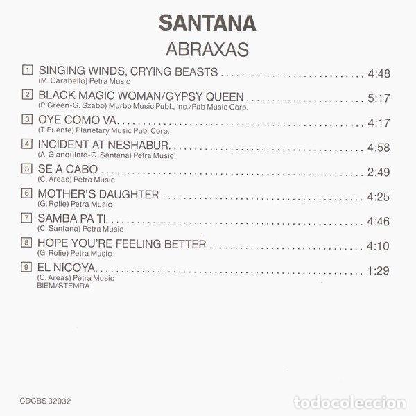 CDs de m&uacute;sica: Santana &ndash; Abraxas (CD, CBS CDCBS 32032) - Foto 6