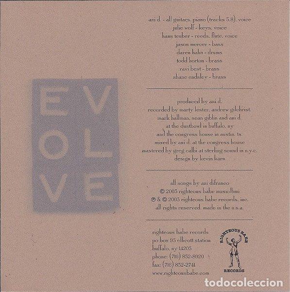 CDs de m&uacute;sica: Ani DiFranco &ndash; Evolve (CD, Righteous Babe Records PRO20301) - Foto 2