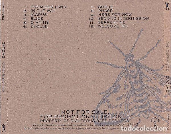 CDs de m&uacute;sica: Ani DiFranco &ndash; Evolve (CD, Righteous Babe Records PRO20301) - Foto 5
