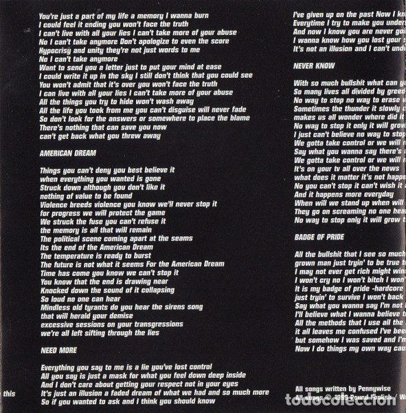 CDs de m&uacute;sica: Pennywise &ndash; Straight Ahead (CD, Epitaph 86553-2) - Foto 8