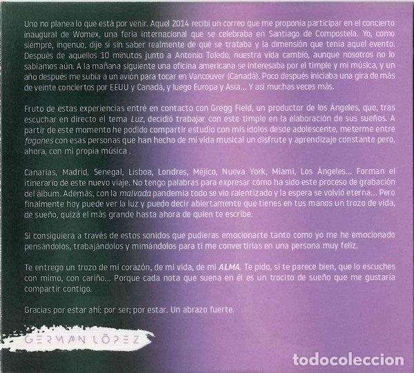 CDs de m&uacute;sica: Germ&aacute;n L&oacute;pez &ndash; Alma (CD, Jeito none) - Foto 2