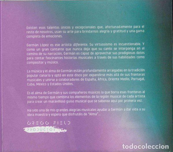 CDs de m&uacute;sica: Germ&aacute;n L&oacute;pez &ndash; Alma (CD, Jeito none) - Foto 3