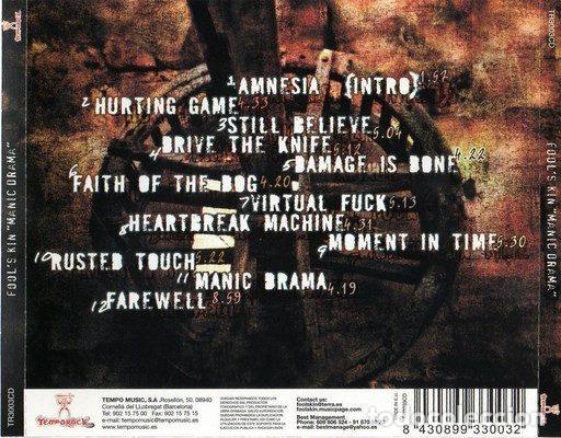 CDs de m&uacute;sica: Fools Kin &ndash; Manic Drama (CD, Tempo Rock TR3003CD) - Foto 3