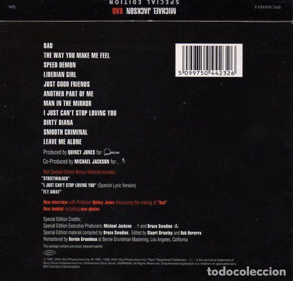 CDs de m&uacute;sica: Michael Jackson &ndash; Bad (CD, Epic EPC 504423 2) - Foto 2