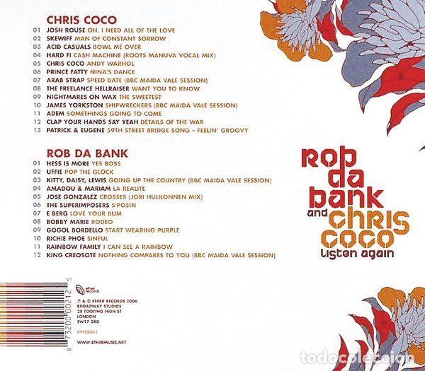 CDs de m&uacute;sica: Rob da Bank And Chris Coco &ndash; Listen Again (CD, Ether Records ETHCD011) - Foto 2