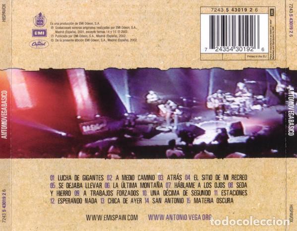 CDs de m&uacute;sica: ANTONIO VEGA &ndash; B&Aacute;SICO CD 2002 - Foto 2