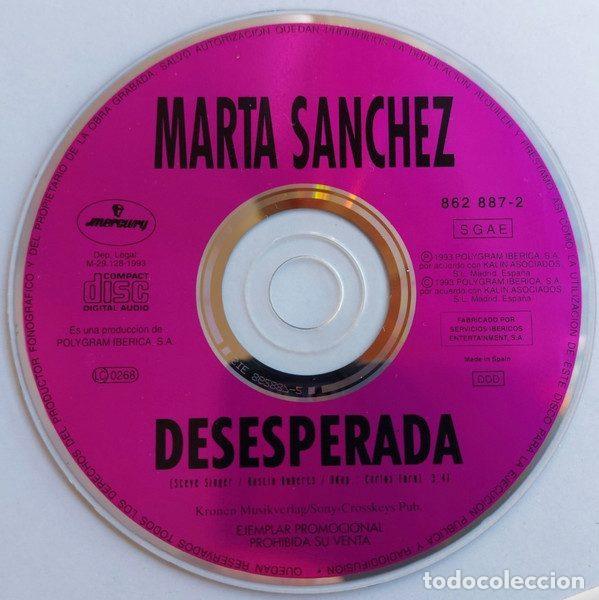 CDs de m&uacute;sica: Marta S&aacute;nchez &ndash; Desesperada (CD, Mercury 862 887-2) - Foto 3