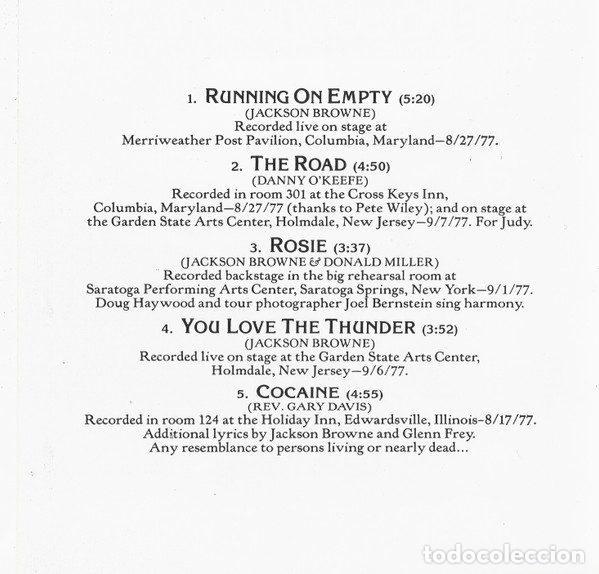 CDs de m&uacute;sica: Jackson Browne &ndash; Running On Empty (CD, Asylum Records 7559-60325-2) - Foto 6