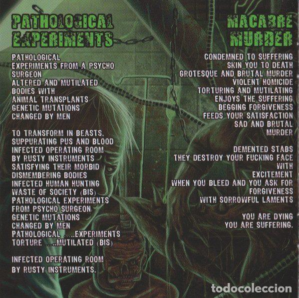 CDs de m&uacute;sica: Sadistic Mutilation &ndash; Pathological Experiments (CD, Pathologically Explicit Recordings PER 151) - Foto 3