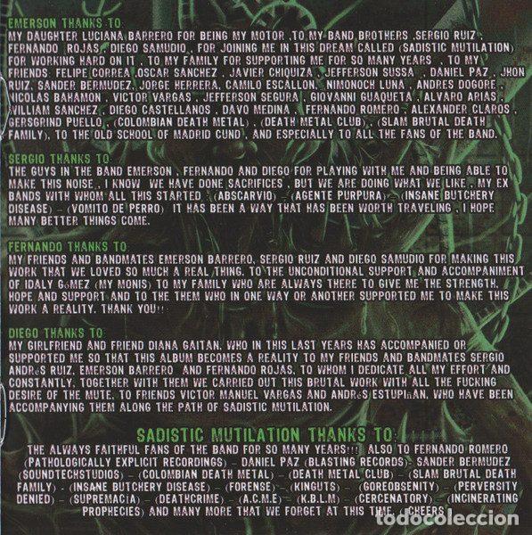 CDs de m&uacute;sica: Sadistic Mutilation &ndash; Pathological Experiments (CD, Pathologically Explicit Recordings PER 151) - Foto 6