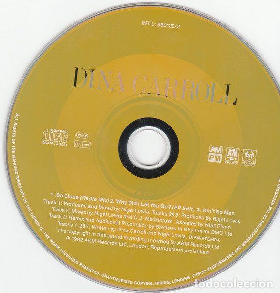 CDs de m&uacute;sica: Dina Carroll &ndash; So Close (CD, A&M Records 580129-2) - Foto 3