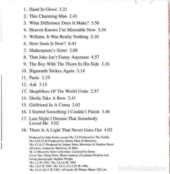 CDs de m&uacute;sica: The Smiths &ndash; Singles (CD, WEA 4509-99090-2) - Foto 4