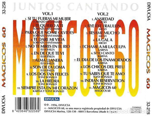 CDs de m&uacute;sica: M&aacute;gicos 60 &ndash; Juntos Cantando (CD, Divucsa 32-258) - Foto 7