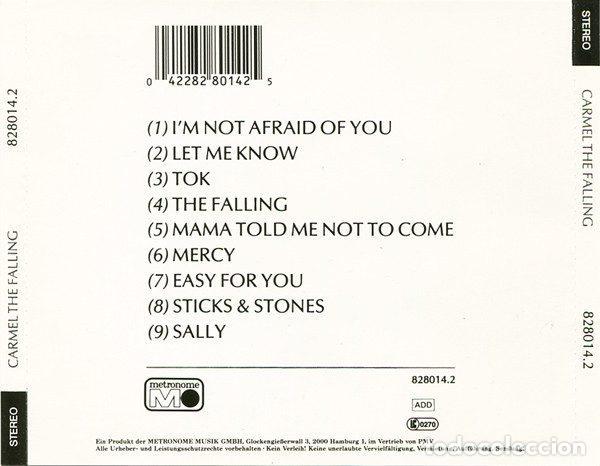 CDs de m&uacute;sica: Carmel &ndash; The Falling (CD, Metronome 828014.2) - Foto 3