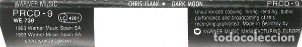 CDs de m&uacute;sica: Chris Isaak &ndash; Dark Moon (CD, Warner Music PRCD-9) - Foto 3