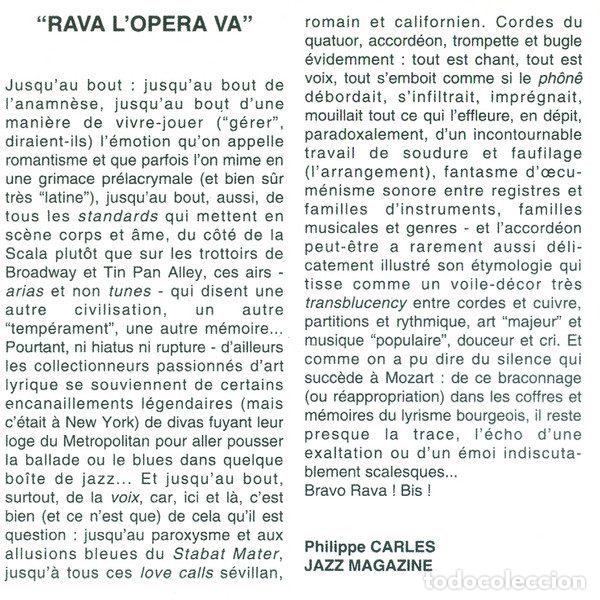 CDs de m&uacute;sica: Rava &ndash; Rava LOpera Va (CD, Label Bleu LAB0278) - Foto 3