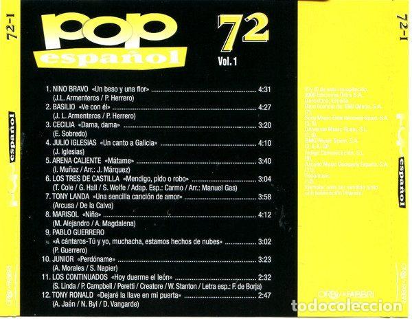 CDs de m&uacute;sica: Various &ndash; Pop Espa&ntilde;ol 72 (Vol.1) (CD, Orbis POP-28) - Foto 3