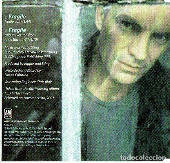 CDs de m&uacute;sica: Sting &ndash; Fragile (CD, A&M Records STCDP1) - Foto 3