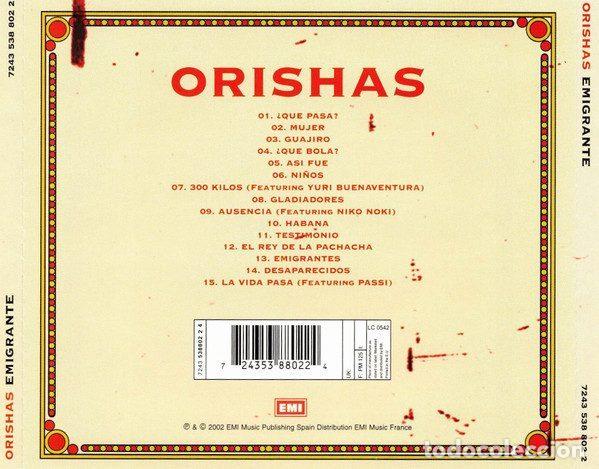 CDs de m&uacute;sica: Orishas &ndash; Emigrante (CD, EMI 538802 2) - Foto 2