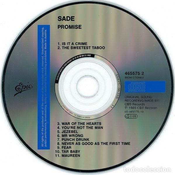 CDs de m&uacute;sica: Sade &ndash; Promise (CD, Epic 465575 2) - Foto 3