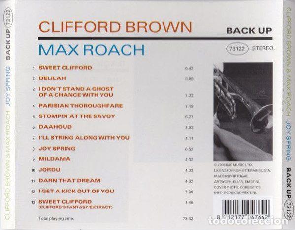 CDs de m&uacute;sica: Clifford Brown & Max Roach &ndash; Joy Spring (CD, Back Up 73122) - Foto 2