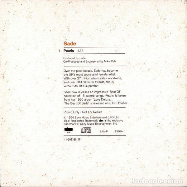 CDs de m&uacute;sica: Sade &ndash; Pearls (CD, Epic SAMP 2390) - Foto 2
