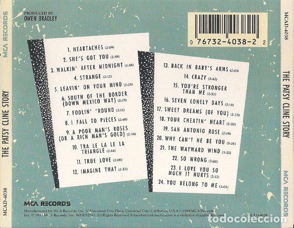 CDs de m&uacute;sica: Patsy Cline &ndash; The Patsy Cline Story (CD, MCA Records MCAD-4038) - Foto 2