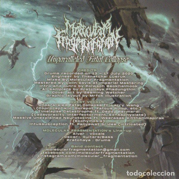 CDs de m&uacute;sica: Molecular Fragmentation &ndash; Unparalleled Fatal Collapse (CD, Pathologically Explicit Recordings... - Foto 2