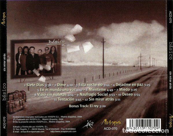 CDs de m&uacute;sica: Basico &ndash; Sin Mirar Atras (CD, Avispa S.L. ACD-070) - Foto 2