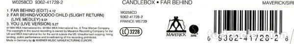CDs de m&uacute;sica: Candlebox &ndash; Far Behind (CD, Maverick W0258CD) - Foto 2
