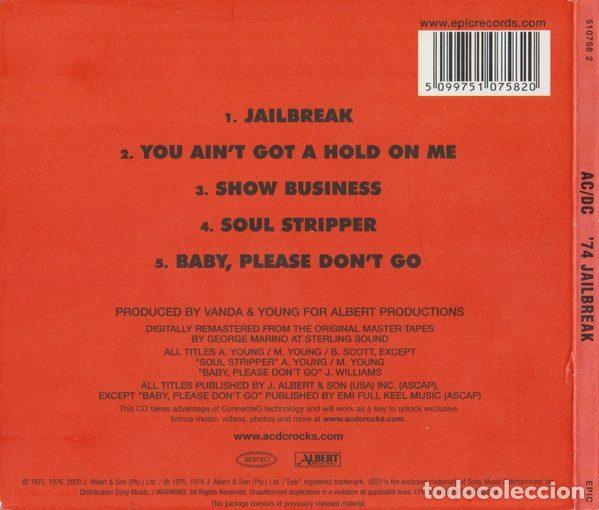 CDs de m&uacute;sica: AC/DC &ndash; 74 Jailbreak (CD, Epic 510758 2) - Foto 2
