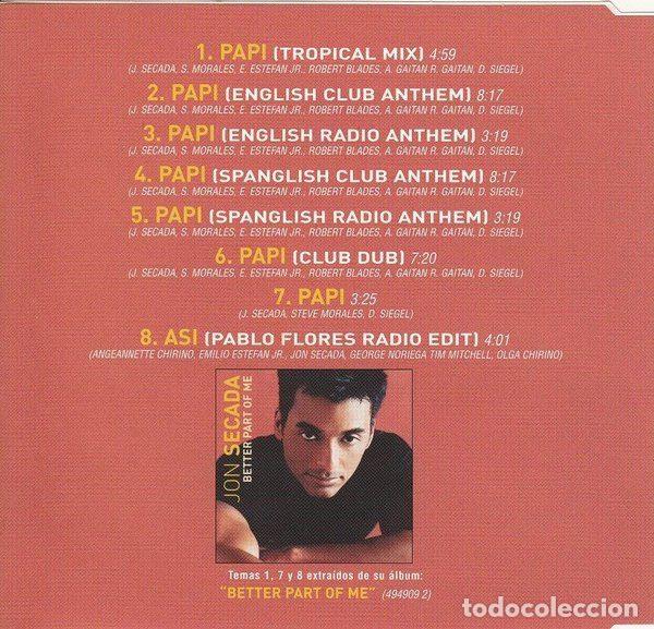 CDs de m&uacute;sica: Jon Secada &ndash; Papi (Remix) (CD, Epic 669724 2) - Foto 2