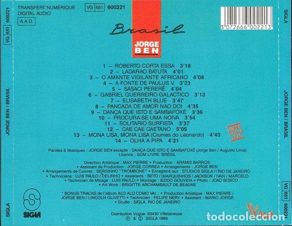 CDs de m&uacute;sica: Jorge Ben &ndash; Brasil (CD, Sigla 600221) - Foto 2