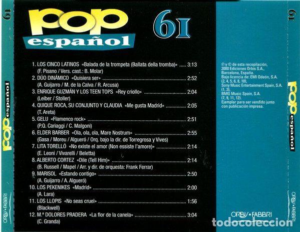 CDs de m&uacute;sica: Various &ndash; Pop Espa&ntilde;ol 61 (CD, Orbis POP-47) - Foto 3