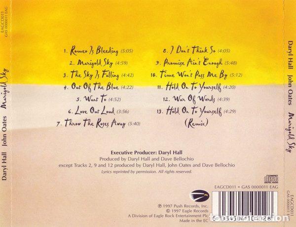 CDs de m&uacute;sica: Daryl Hall John Oates &ndash; Marigold Sky (CD, Eagle Records EAGCD011) - Foto 2
