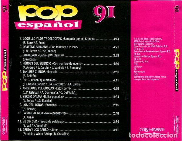 CDs de m&uacute;sica: Various &ndash; Pop Espa&ntilde;ol 91 (CD, Orbis POP-15) - Foto 2