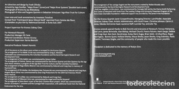 CDs de m&uacute;sica: Kronos Quartet &ndash; Floodplain (CD, Nonesuch PRO 400081) - Foto 3